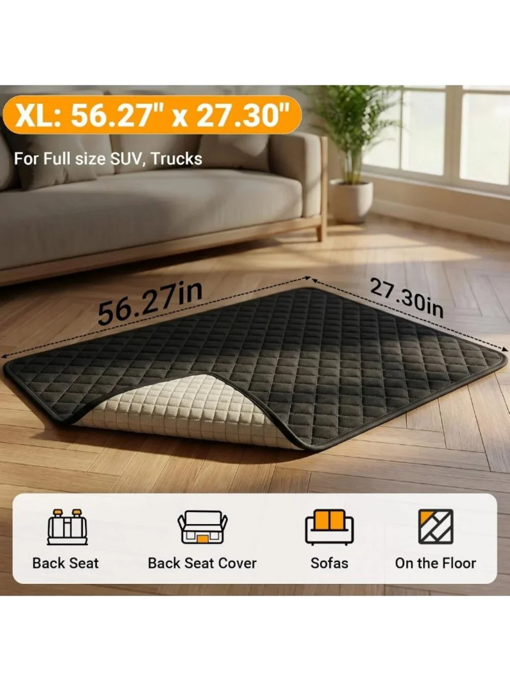 Waterproof Multi-Purpose Dog Mat for Car, Sofa & Outdoor | Non-Slip Pet Bed